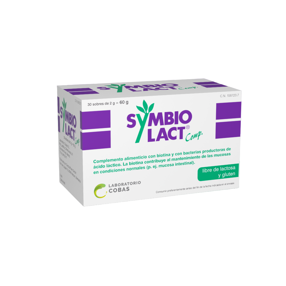 Envase de Cobas SYMBIOLACT Comp. 30 sobres, suplemento alimenticio