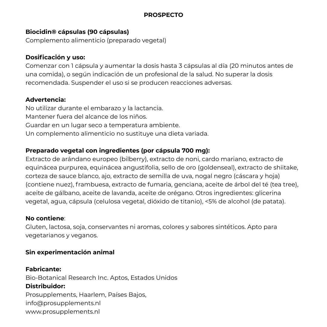 Biocidin 90 cápsulas