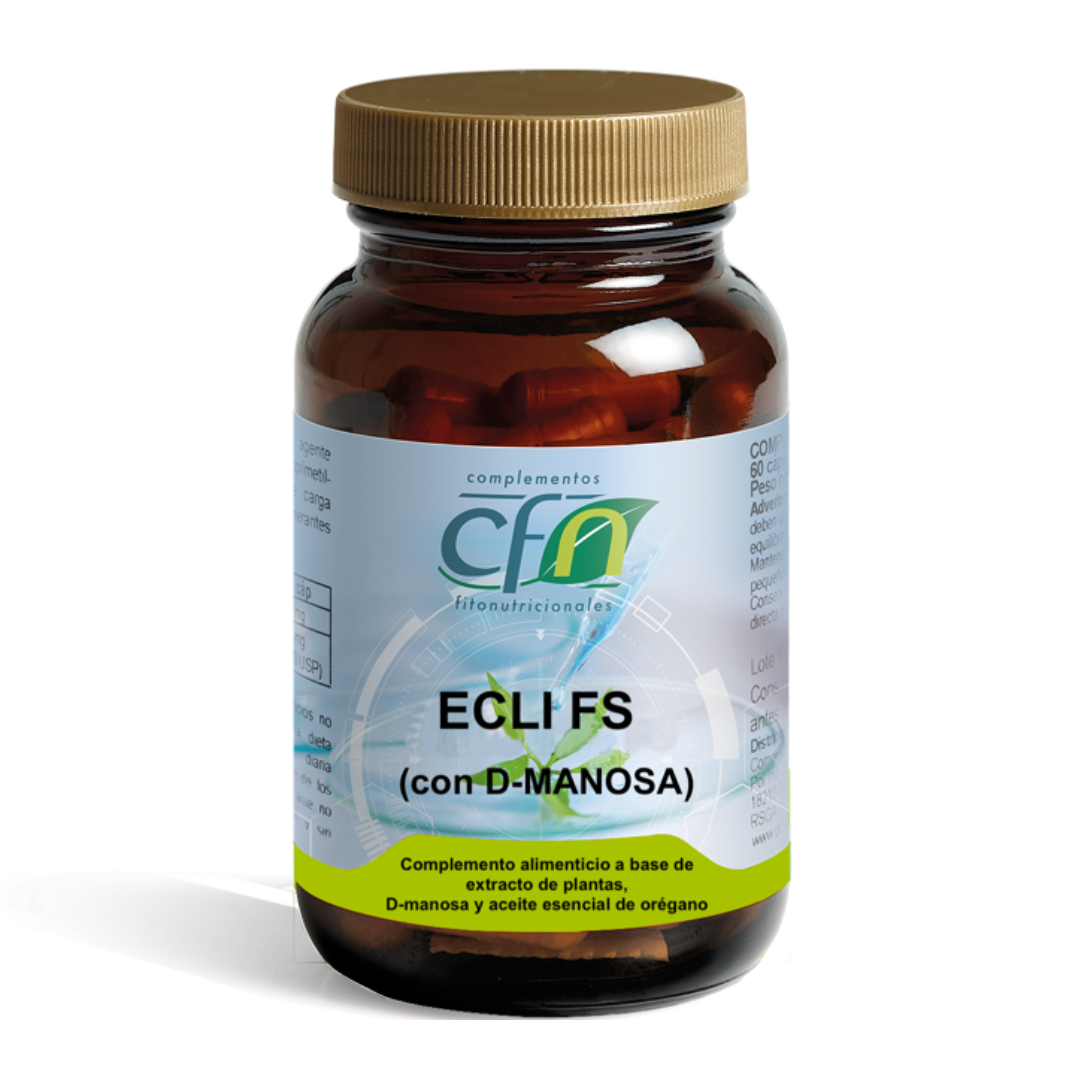 Envase de Cfn ECLI FS (con D-MANOSA) 60 cápsulas, suplemento alimenticio