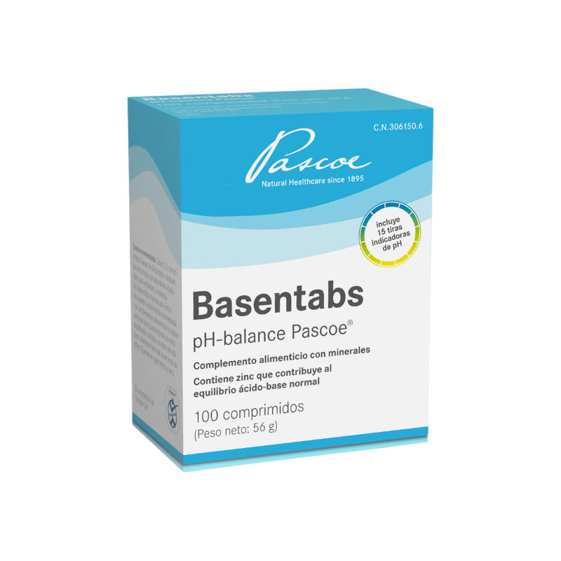 Envase de Cobas BASENTABS 100 comprimidos, suplemento alimenticio