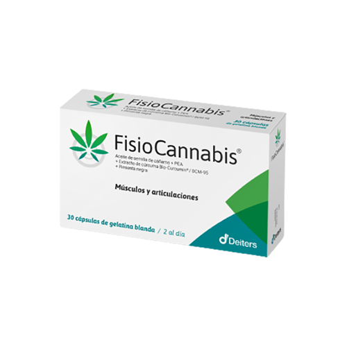 Envase de Deiters FISIOCANNABIS 30 perlas, suplemento alimenticio
