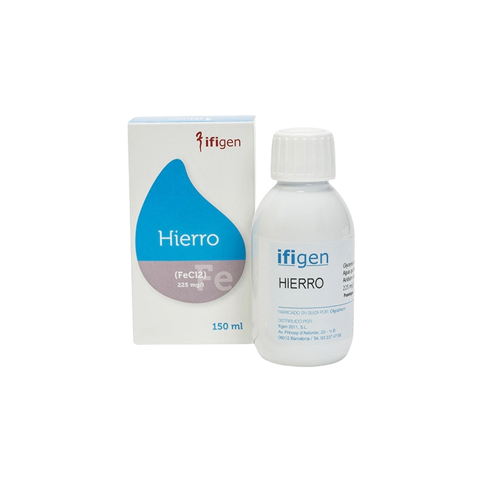 Envase de Ifigen HIERRO 150 ml jarabe, suplemento alimenticio