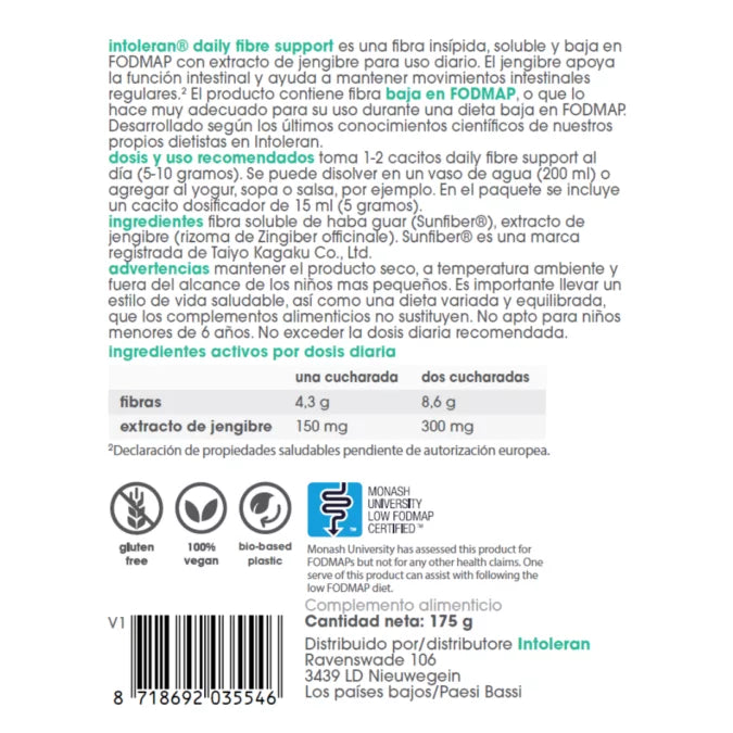 Intoleran DAILY FIBRE SUPPORT (Fibra prebiótica) 175 g