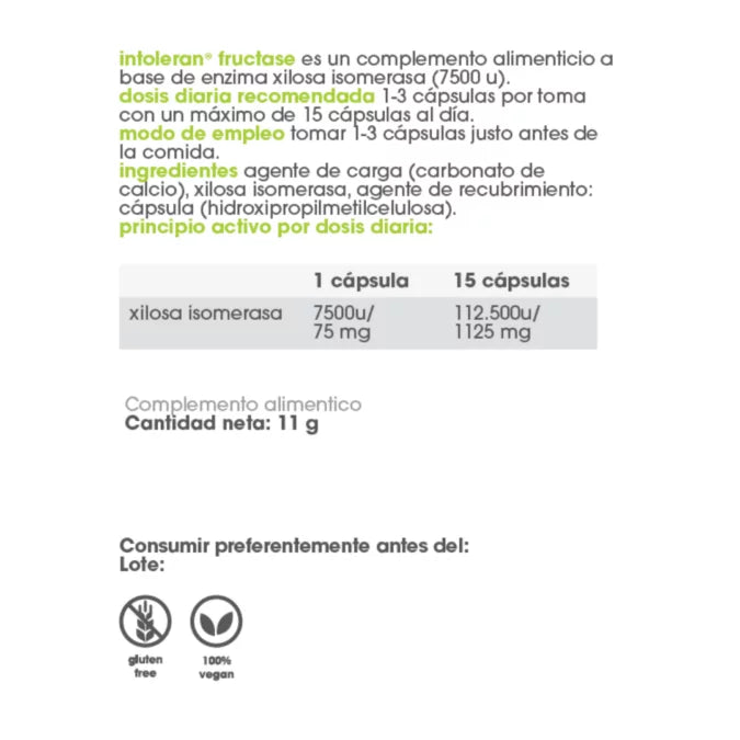 Intoleran FRUCTASE 36 cápsulas