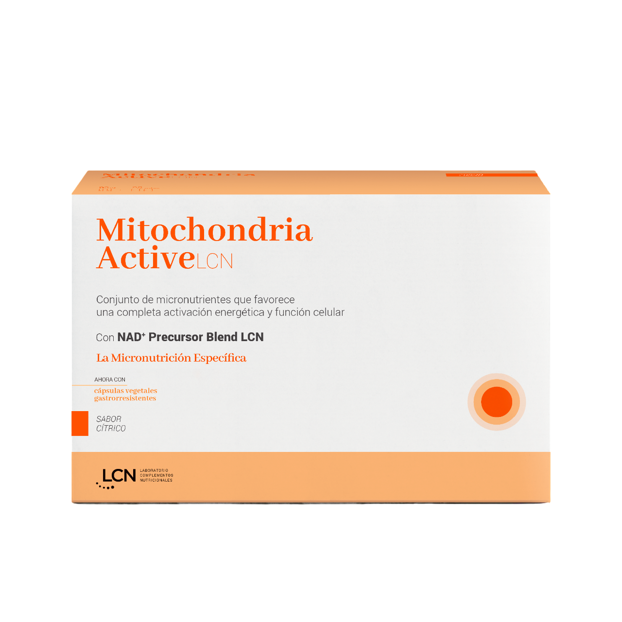 Envase de LCN Mitochondria Active 60 sticks + 60 capsulas, suplemento alimenticio