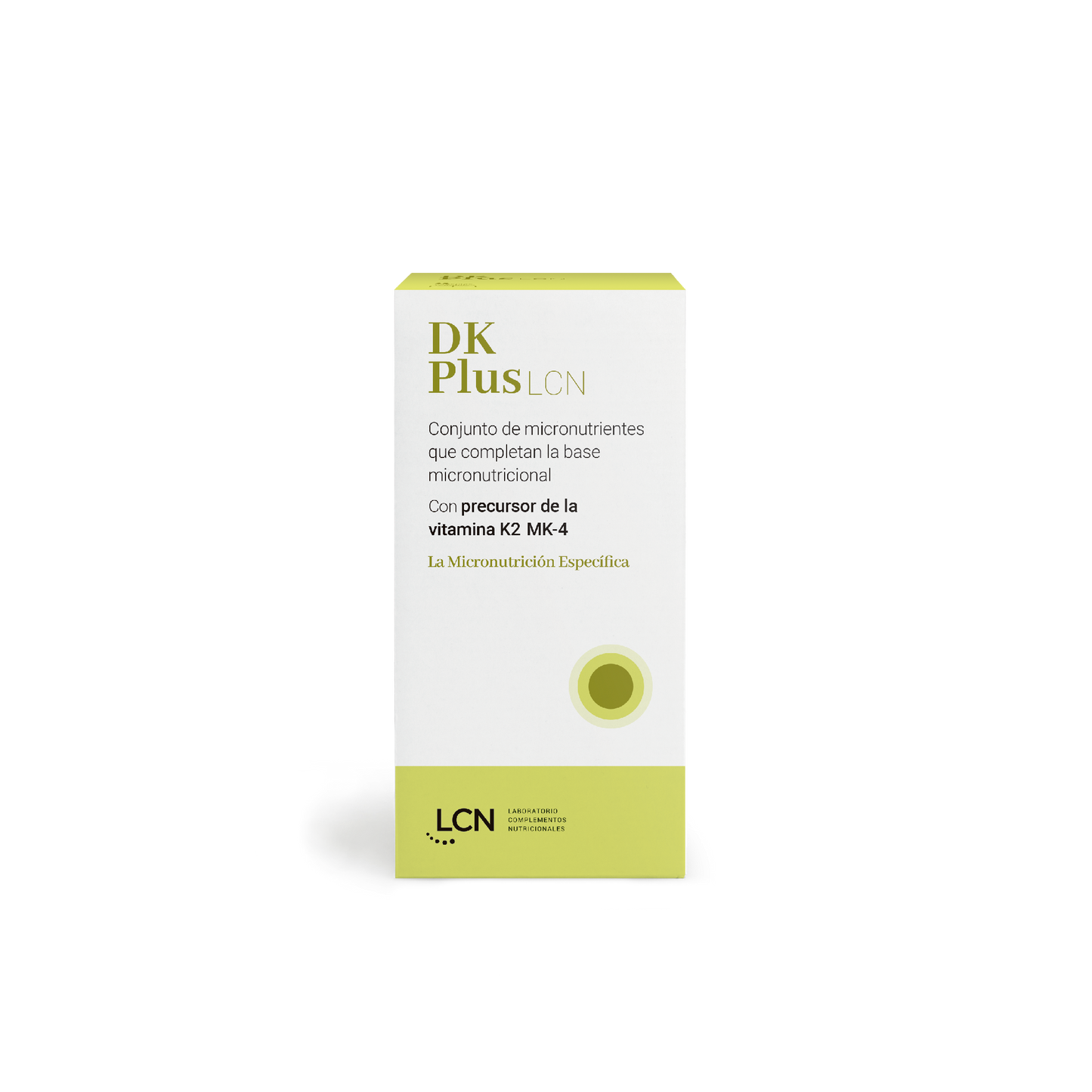 Envase de Lcn DK PLUS 60 cápsulas, suplemento alimenticio