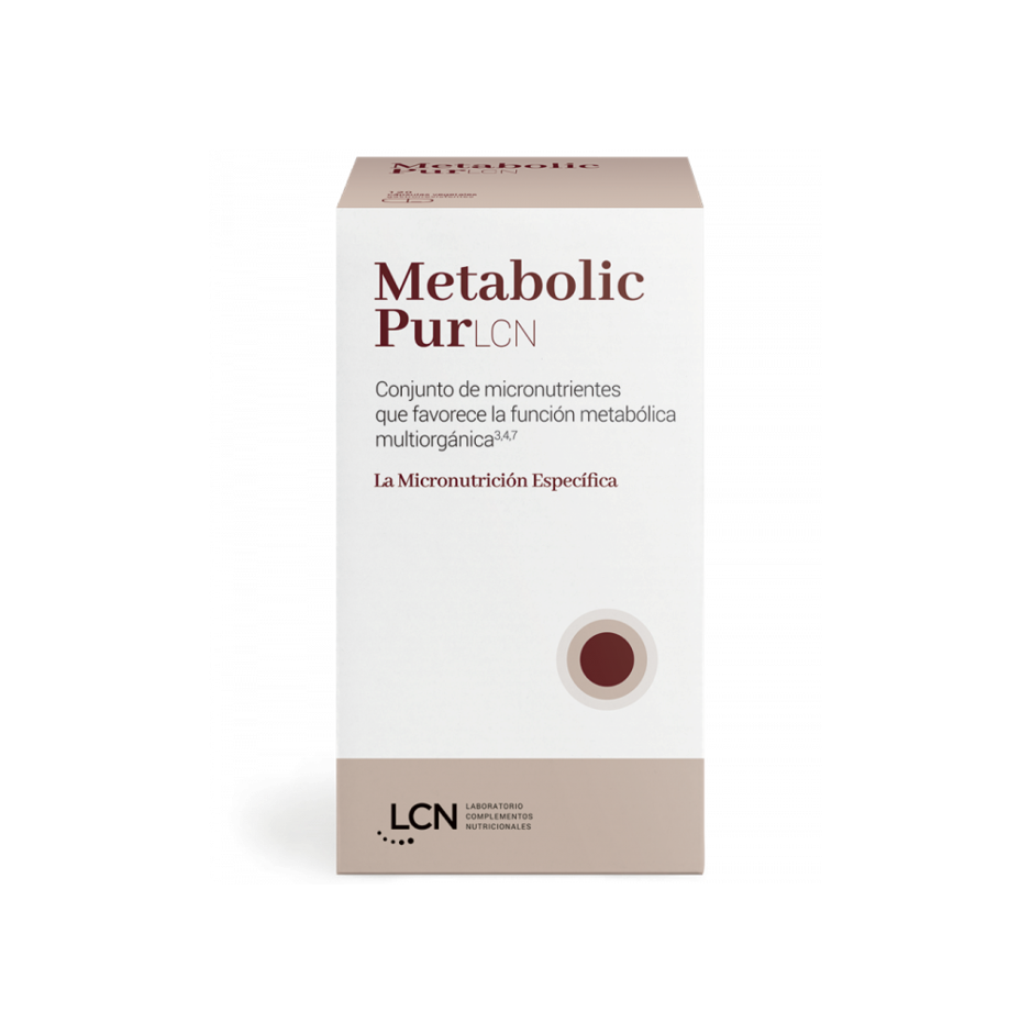 Envase de Lcn METABOLIC PUR 60 cápsulas, suplemento alimenticio