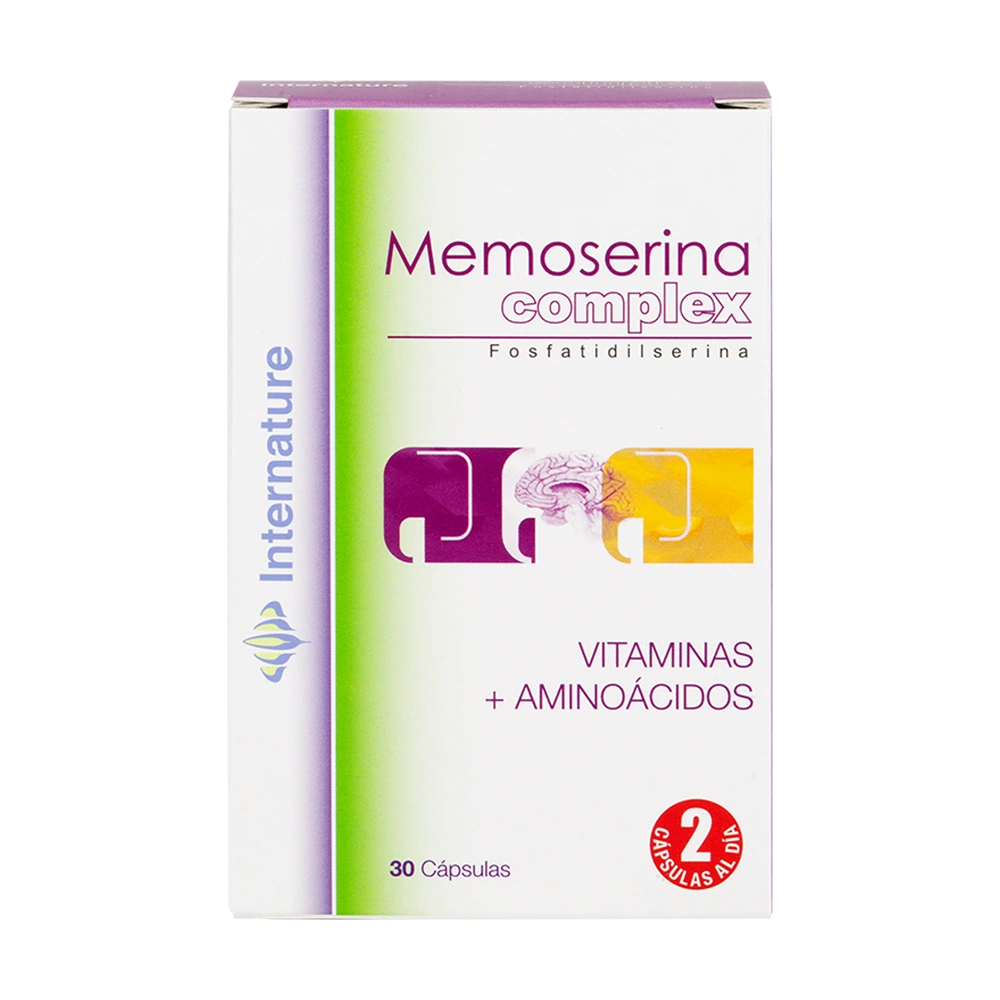 Envase de Equisalud MEMOSERINA COMPLEX 30 cápsulas, suplemento alimenticio