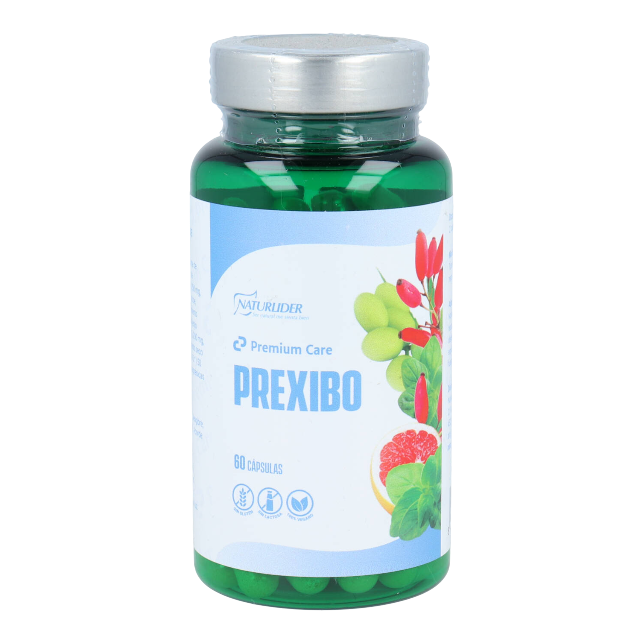 Envase de Naturlider PREXIBO 60 cápsulas vegetales, suplemento alimenticio