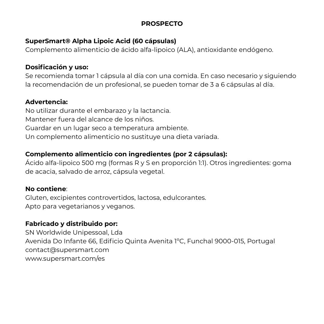 Ácido Alfa Lipoico 60 cápsulas