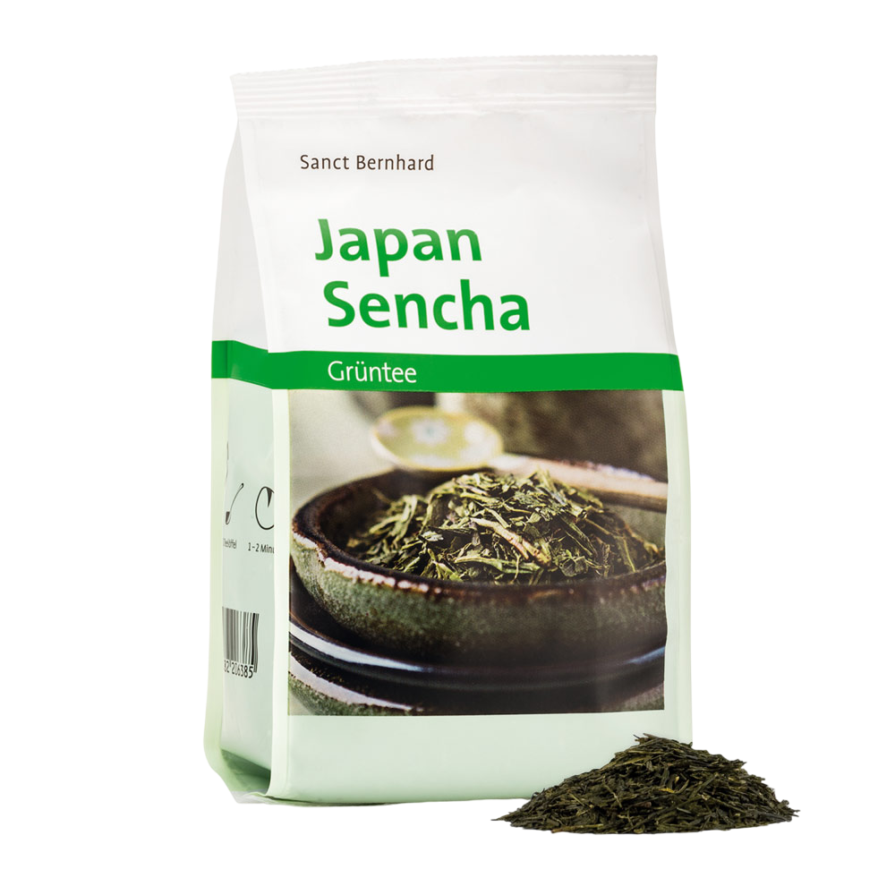 Envase de Sanct Bernhard Té Verde JAPAN SENCHA 150 g, té verde