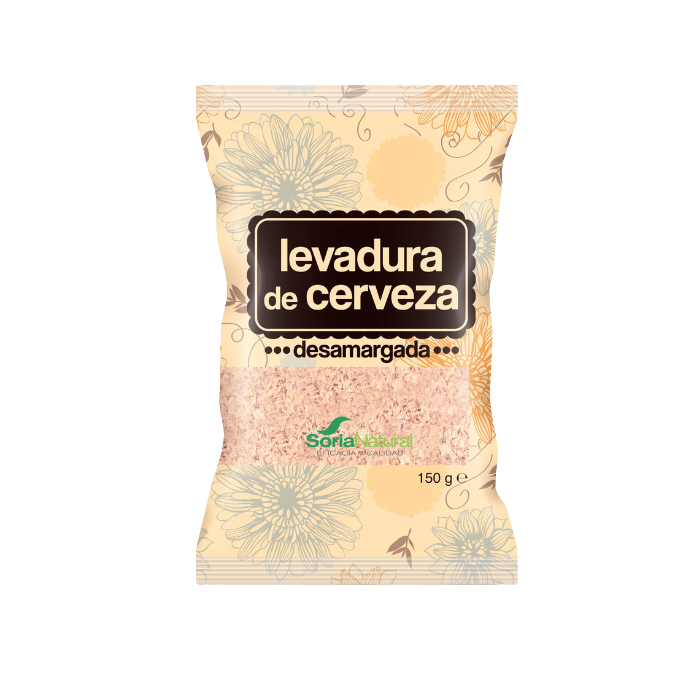 Envase de Soria Natural LEVADURA DE CERVEZA DESAMARGADA 150 g, suplemento alimenticio