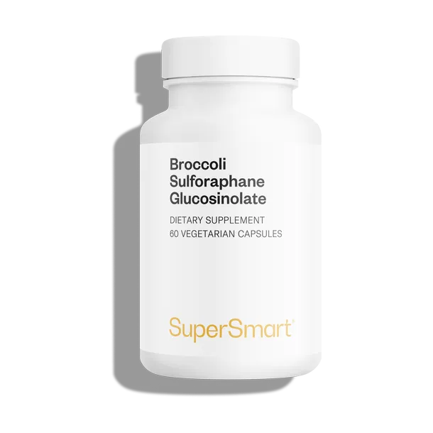 Envase de Supersmart BROCCOLI SULFORAPHANE GLUCOSILONATE 60 cápsulas, suplemento alimenticio