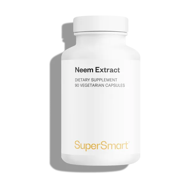 Envase de Supersmart NEEM EXTRACT 90 cápsulas, suplemento alimenticio