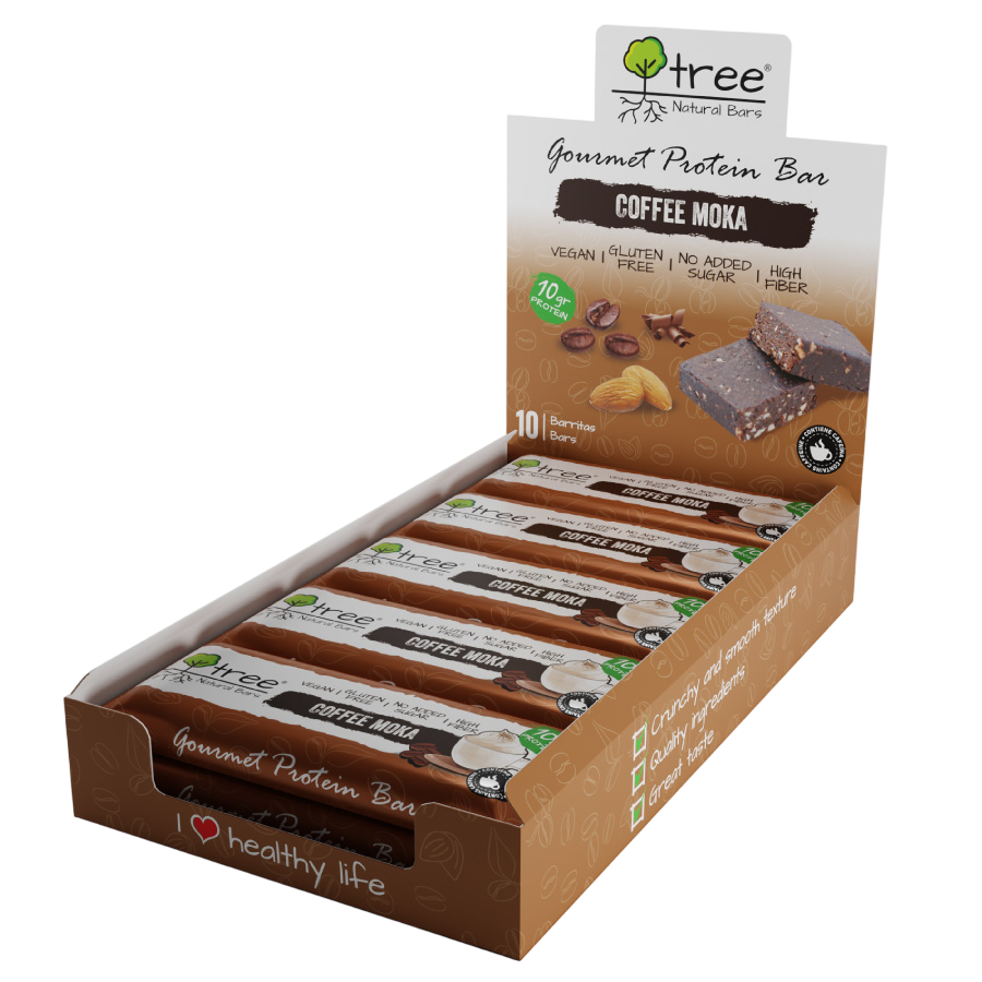 Tree Natural Bars BARRITA DE PROTEÍNA Coffee Moka 50 g - Pack 10x