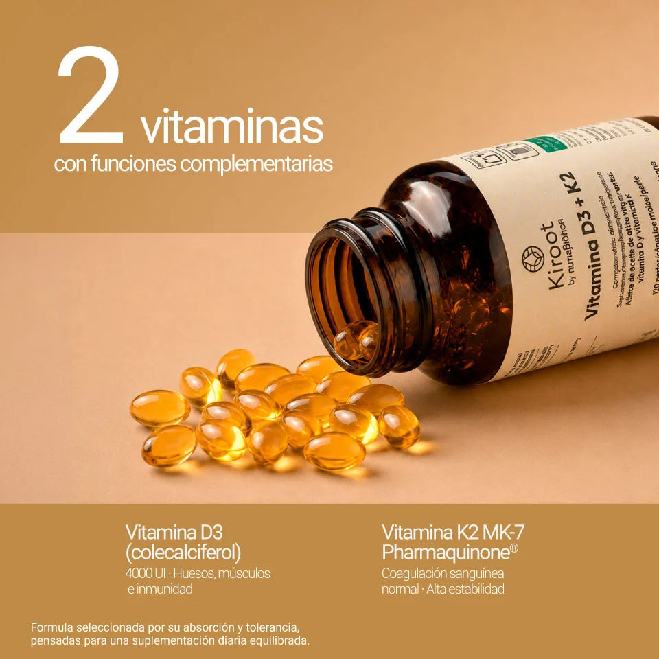 Vitamina D3+K2 120 perlas