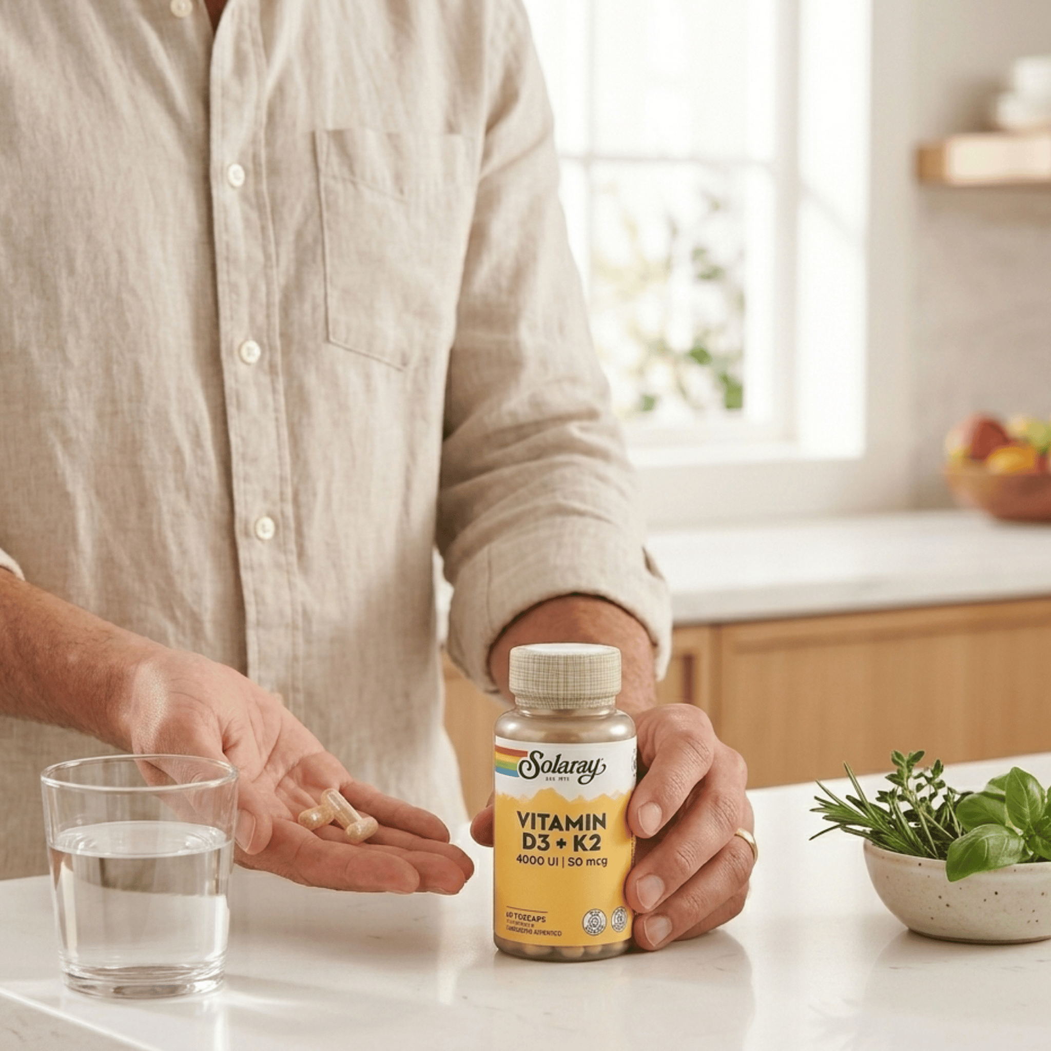 Vitamina D3 y K2 60 cápsulas