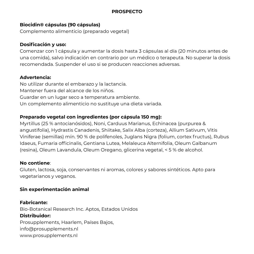 Biocidin 90 cápsulas de Biocidin Botanicals