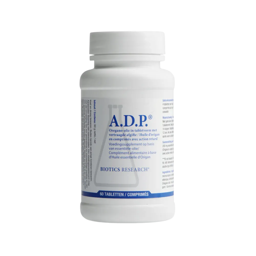 A.D.P. Aceite de orégano 60 comprimidos de Biotics Research