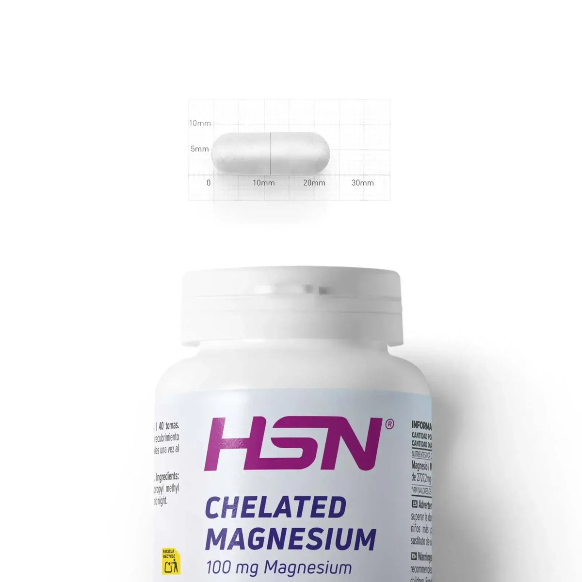 HSN Bisglicinato de Magnesio 100 mg 120 cápsulas