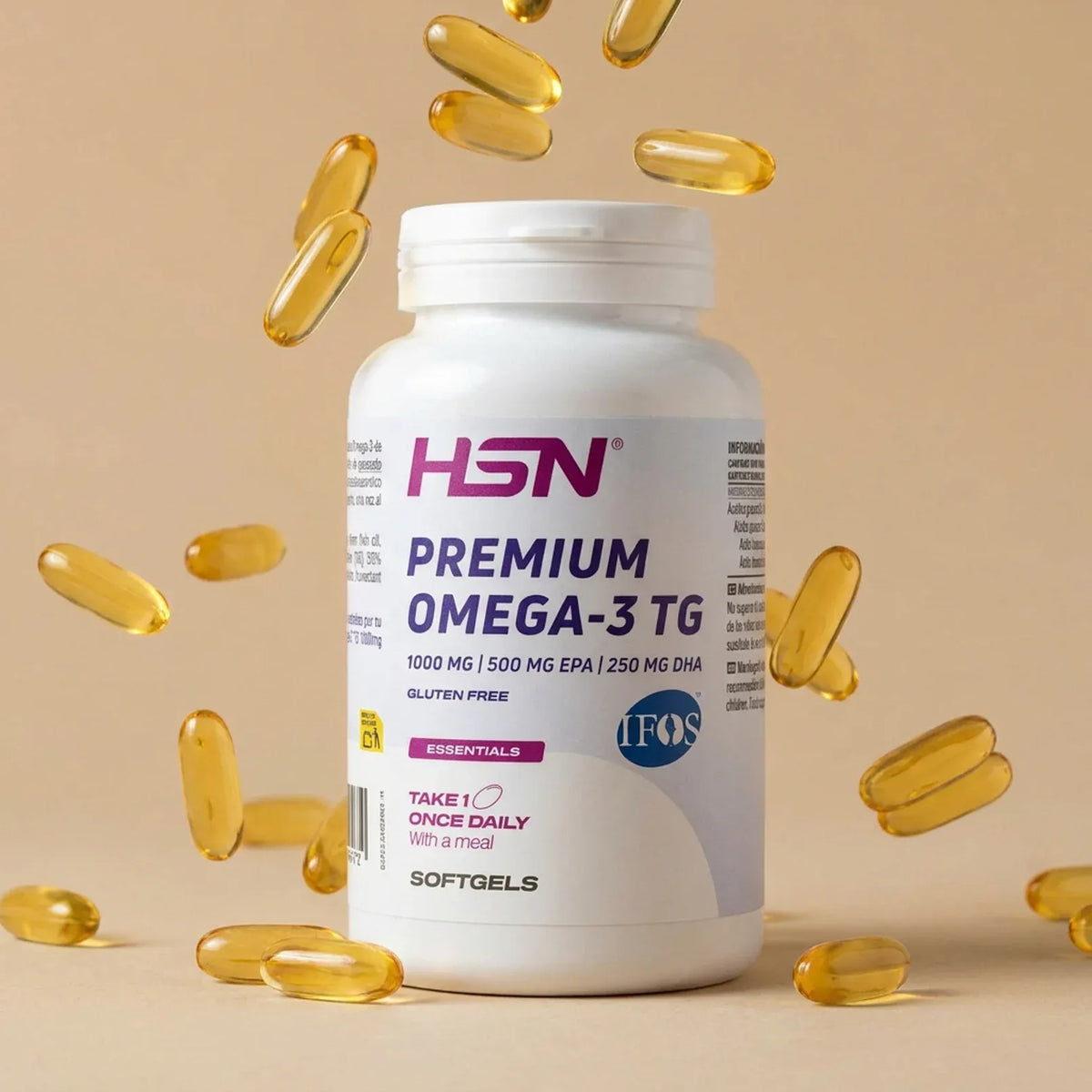 HSN Premium Omega 3 TG IFOS 1000 mg 120 perlas presentación