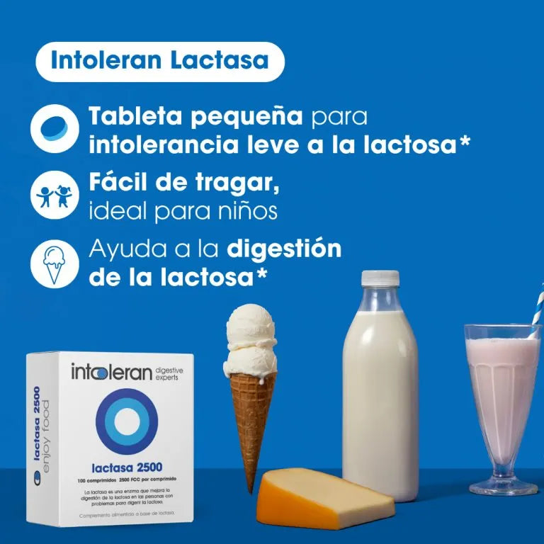 Intoleran Lactasa 2500 para intolerancia leve a la lactosa
