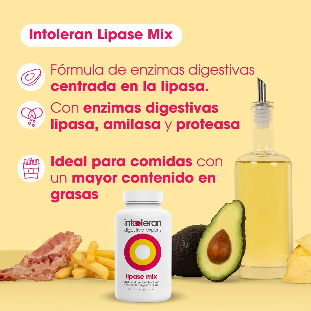 Intoleran Lipase Mix fórmula con enzimas digestivas