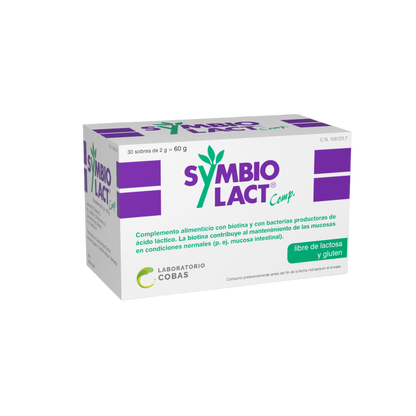 Envase de Cobas SYMBIOLACT Comp. 30 sobres, suplemento alimenticio
