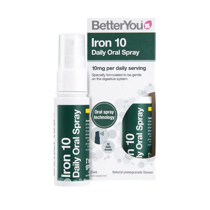 Envase de Better You Iron 10 Hierro en Spray Oral 25 ml, suplemento alimenticio