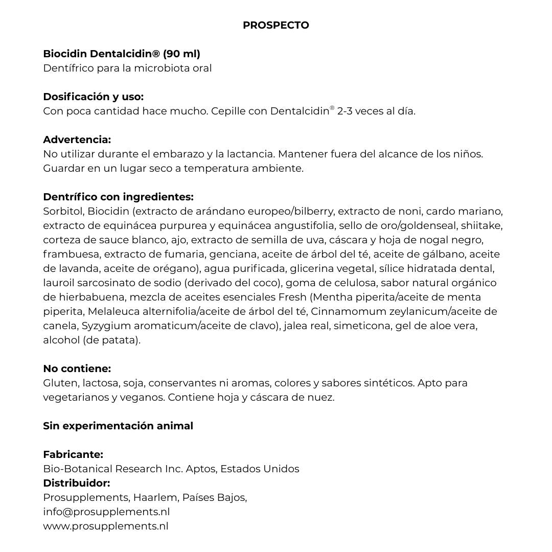 Biocidin DENTALCIDIN Pasta de dientes 90 ml