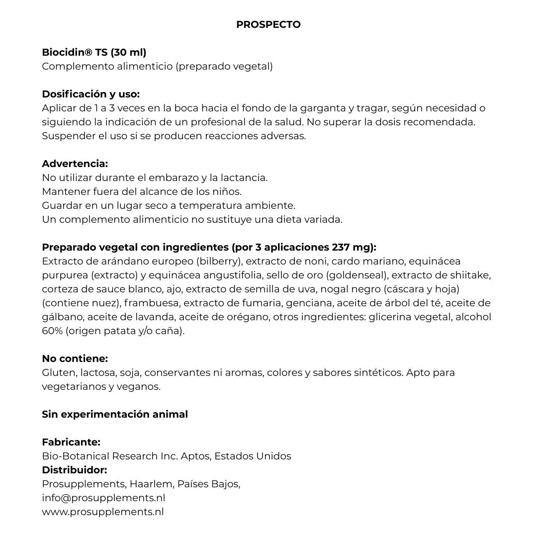 Biocidin TS Spray de garganta 30 ml