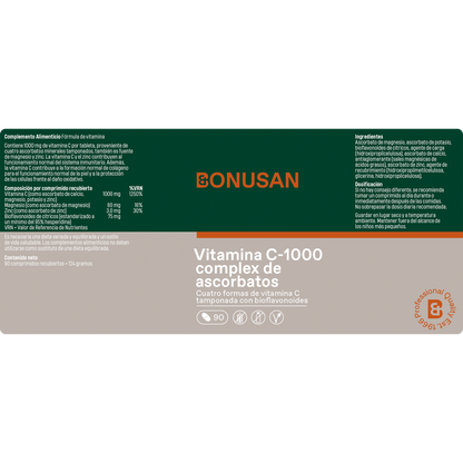 Bonusan VITAMINA C-1000 complex de ascorbatos 90 cápsulas