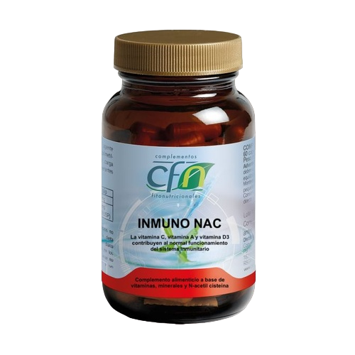 Envase de Cfn INMUNO NAC 60 cápsulas, suplemento alimenticio