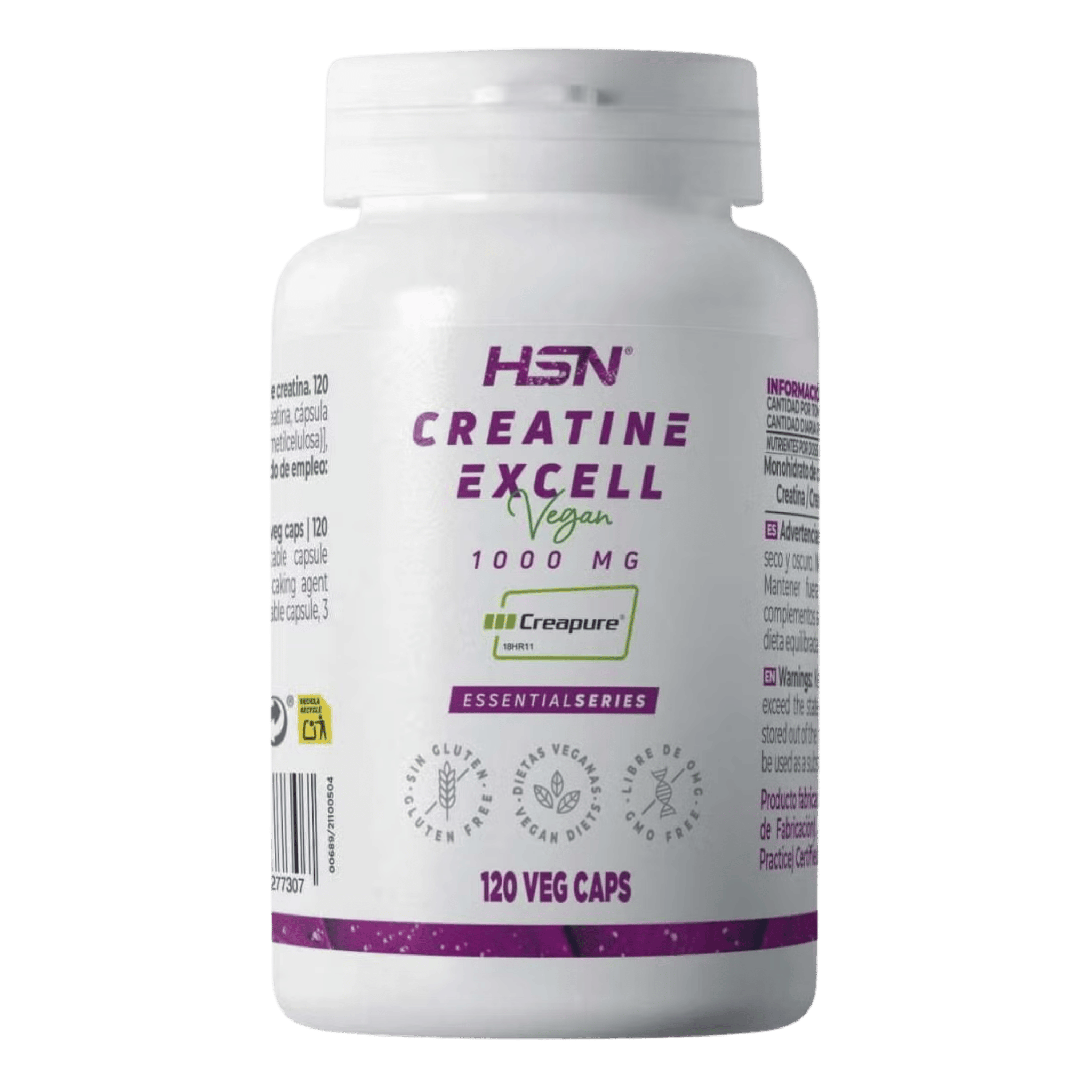 Creatina Excell Creapure 120 cápsulas