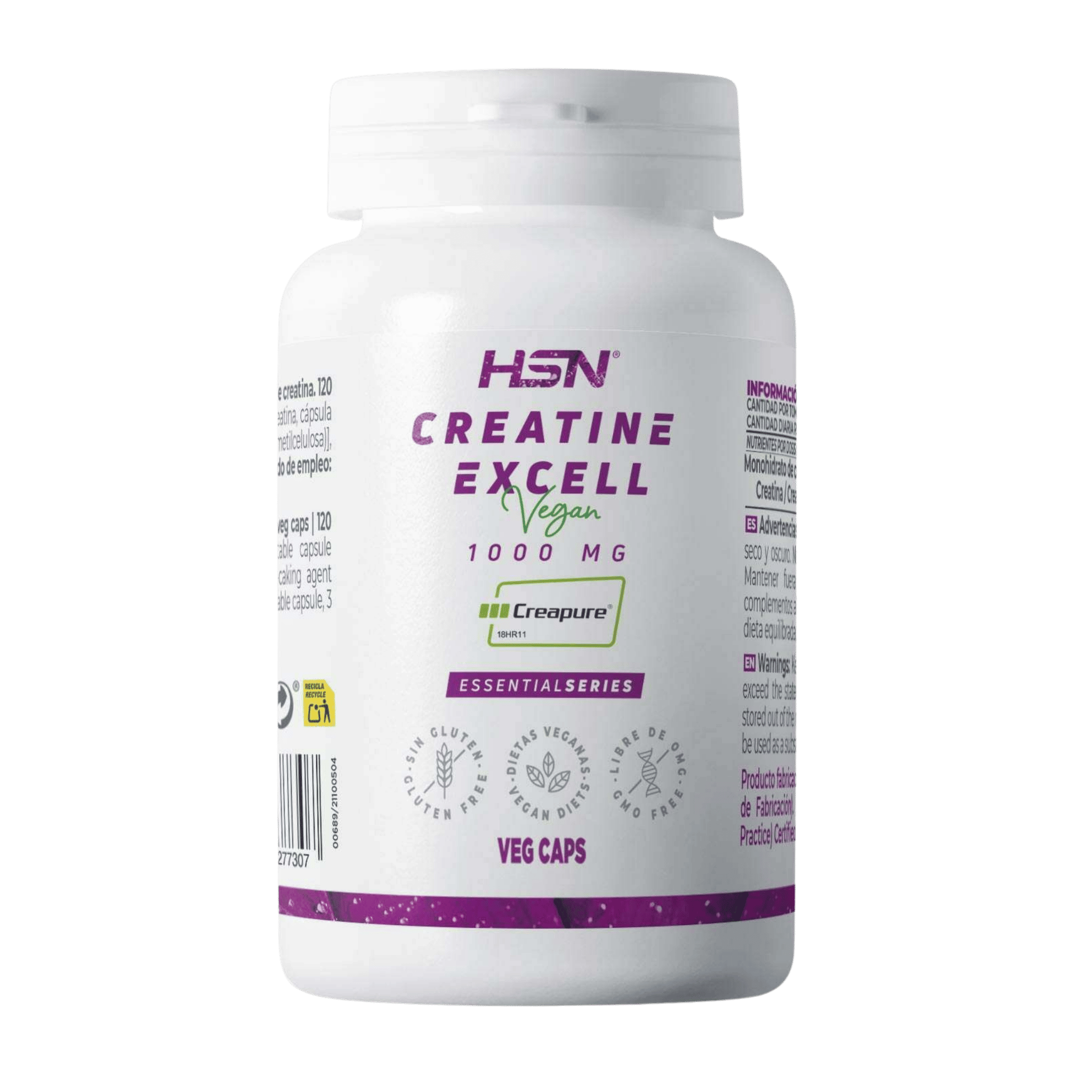 Creatina Excell Creapure 120 cápsulas