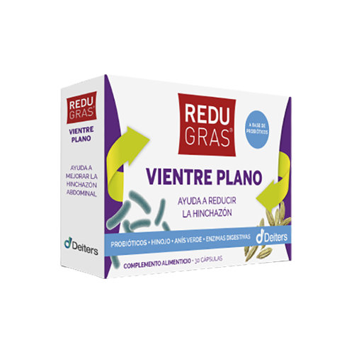 Envase de Deiters REDUGRAS VIENTRE PLANO 30 cápsulas, suplemento alimenticio