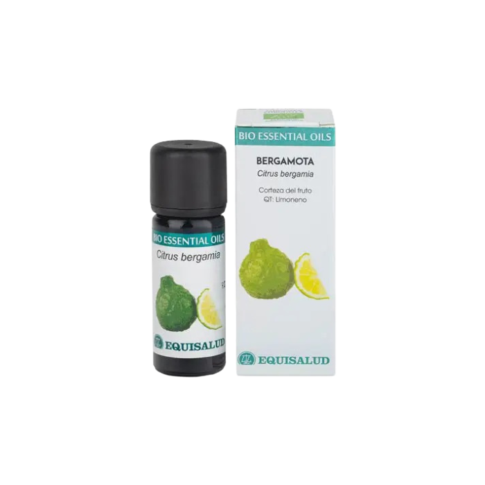 Envase de Equisalud ACEITE ESENCIAL DE BERGAMOTA 10 ml, suplemento alimenticio
