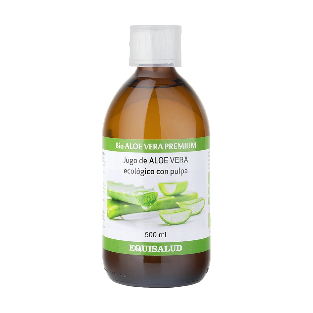Envase de Equisalud Bio ALOE VERA Premium 500 ml. SIN ALOÍNA., suplemento alimenticio