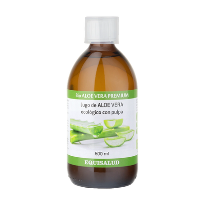 Envase de Equisalud Bio ALOE VERA Premium 500 ml. SIN ALOÍNA., suplemento alimenticio
