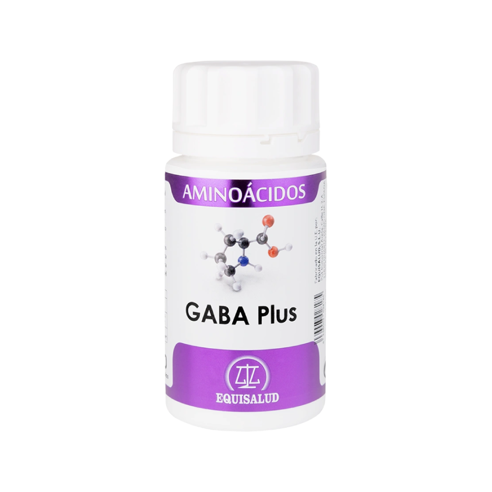 Envase de Equisalud GABA Plus 50 cápsulas, suplemento alimenticio