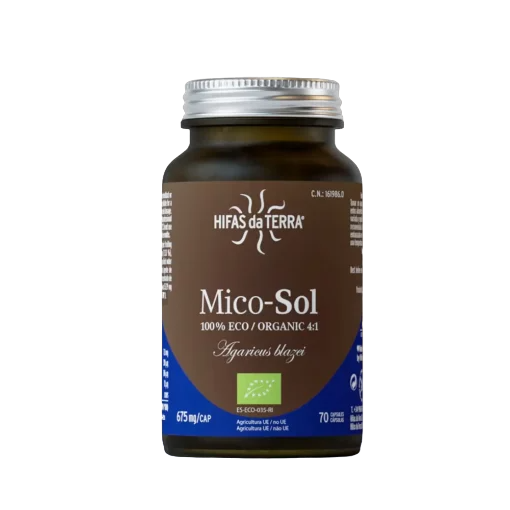 Envase de Hifas da Terra MICO-SOL 70 cápsulas, suplemento alimenticio