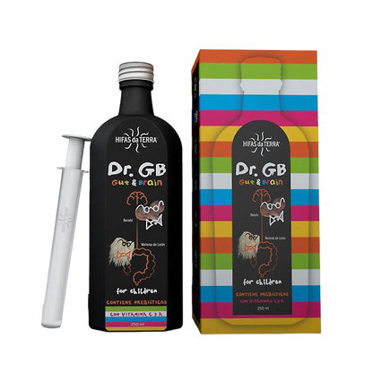 Envase de Hifas da Terra Dr. GB 250 ml, suplemento alimenticio