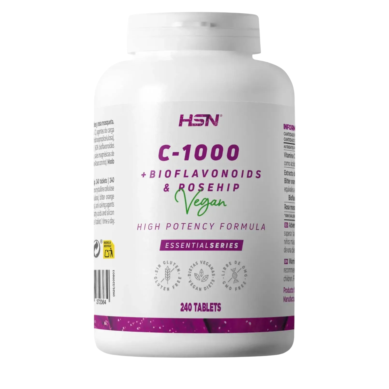 HSN VITAMINA C con Bioflavonoides y Rosa mosqueta 240 tabletas