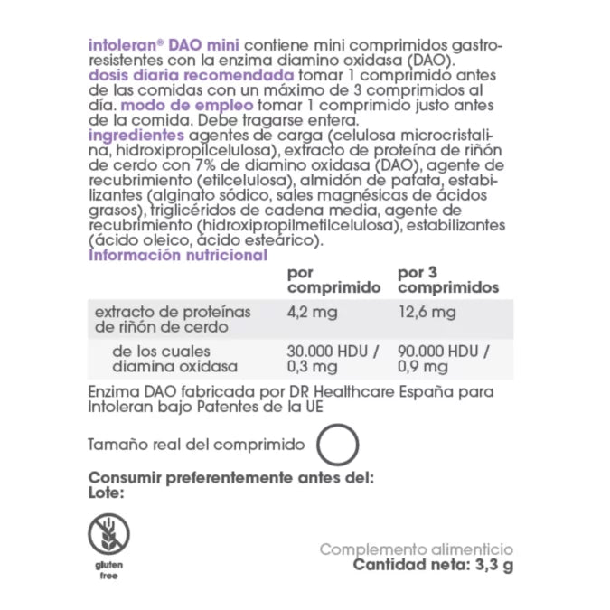 Intoleran DAO MINI 60 comprimidos
