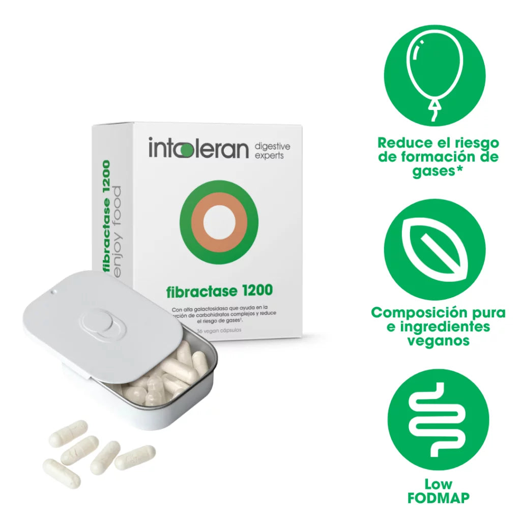 Intoleran FIBRACTASE 1200 (FORTE) 36 cápsulas