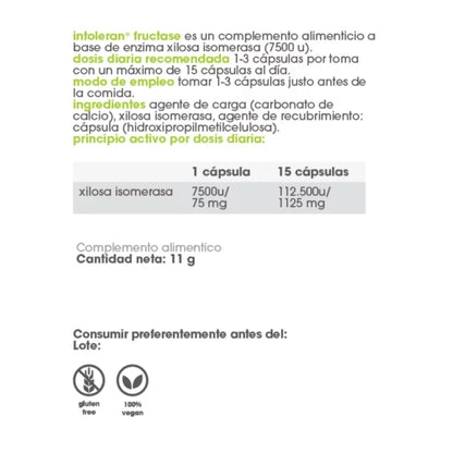 Intoleran FRUCTASE 36 cápsulas
