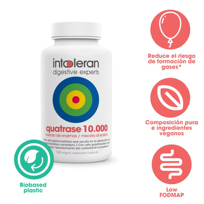 Intoleran QUATRASE 10.000 (Forte) 108 cápsulas