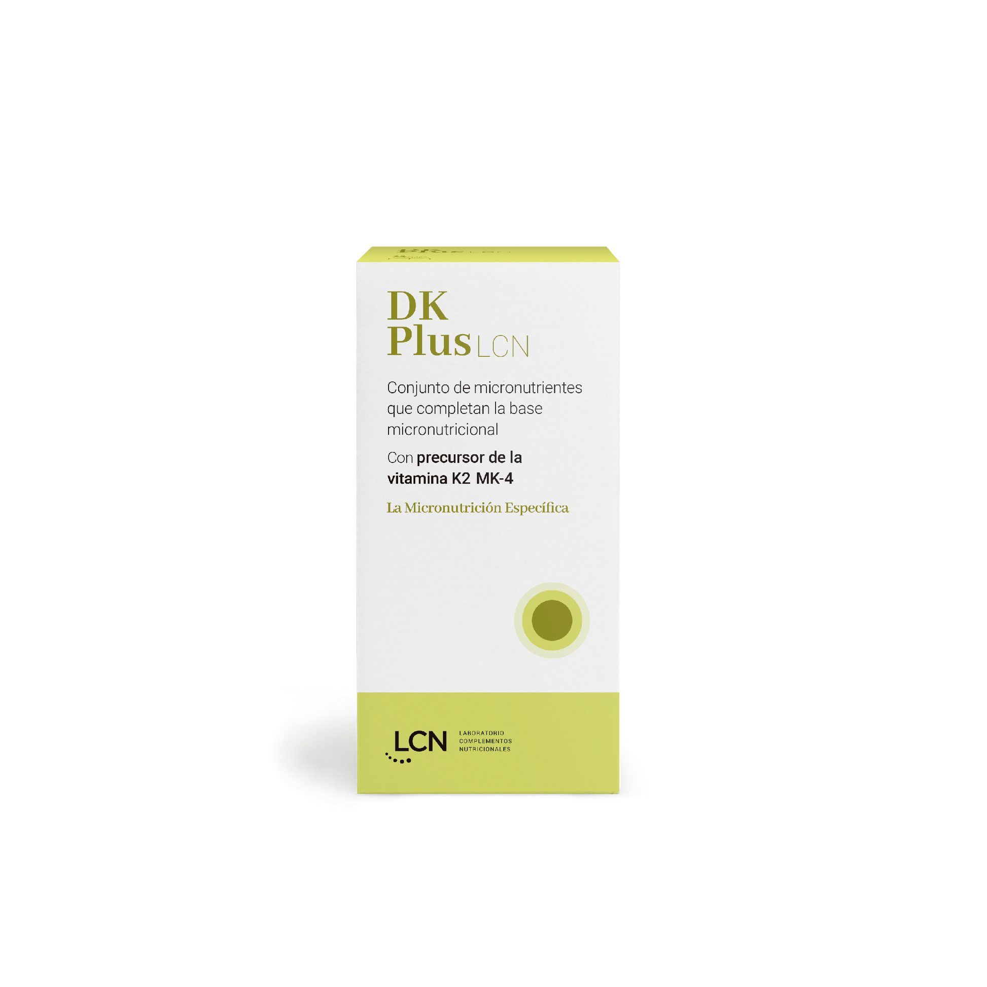 Envase de Lcn DK PLUS 60 cápsulas, suplemento alimenticio