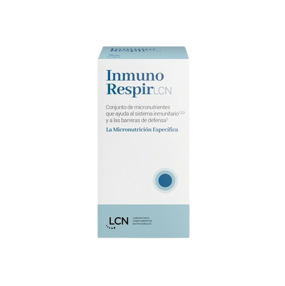 Envase de Lcn INMUNO RESPIR 90 cápsulas, suplemento alimenticio
