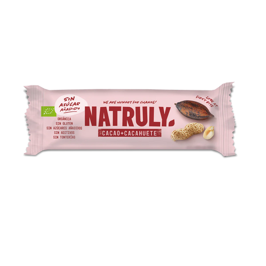 Natruly BARRITA RAW Cacao y Cacahuete 40 g BIO
